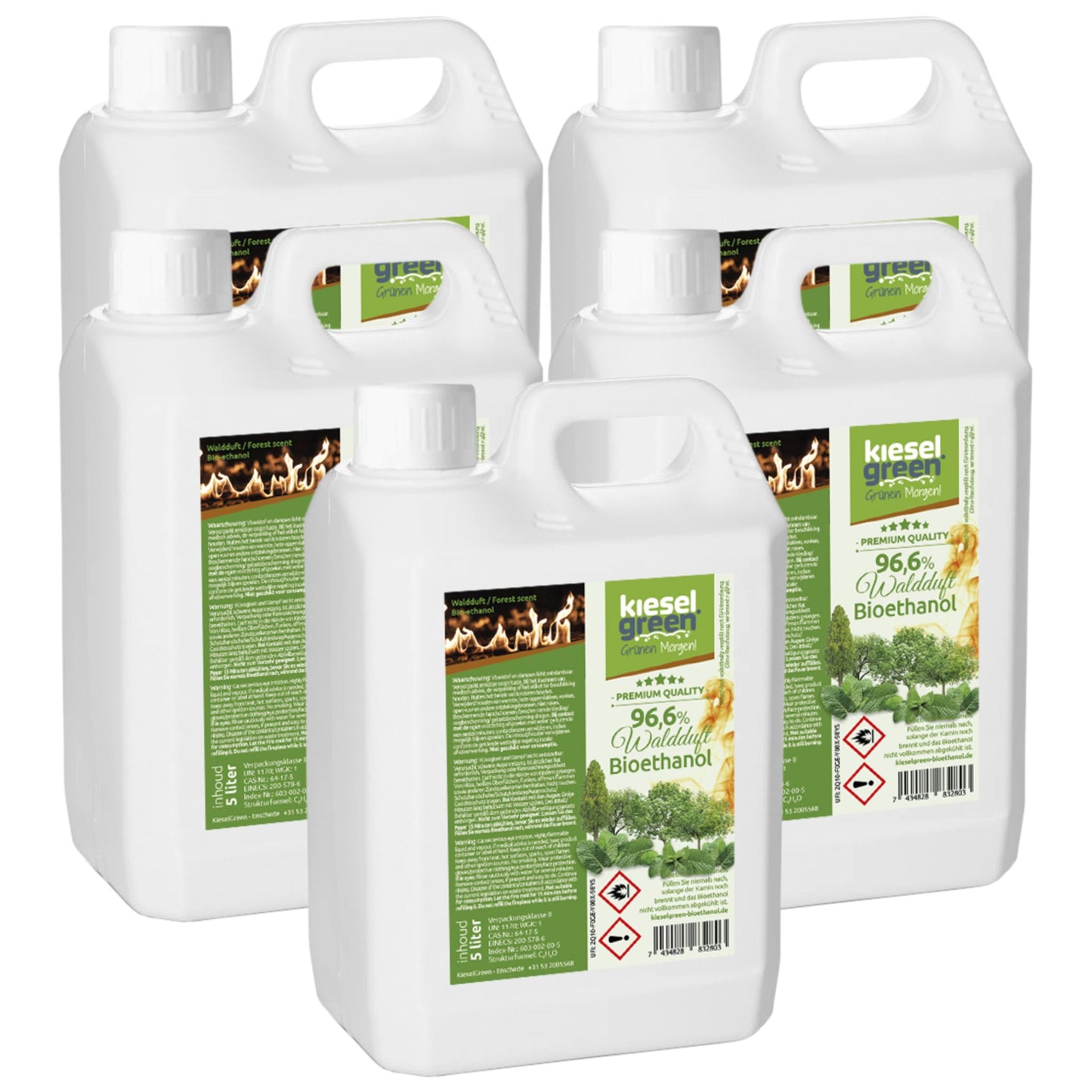 Bioethanol mit Wald Duft - 25 Liter (5 x 5 Liter)