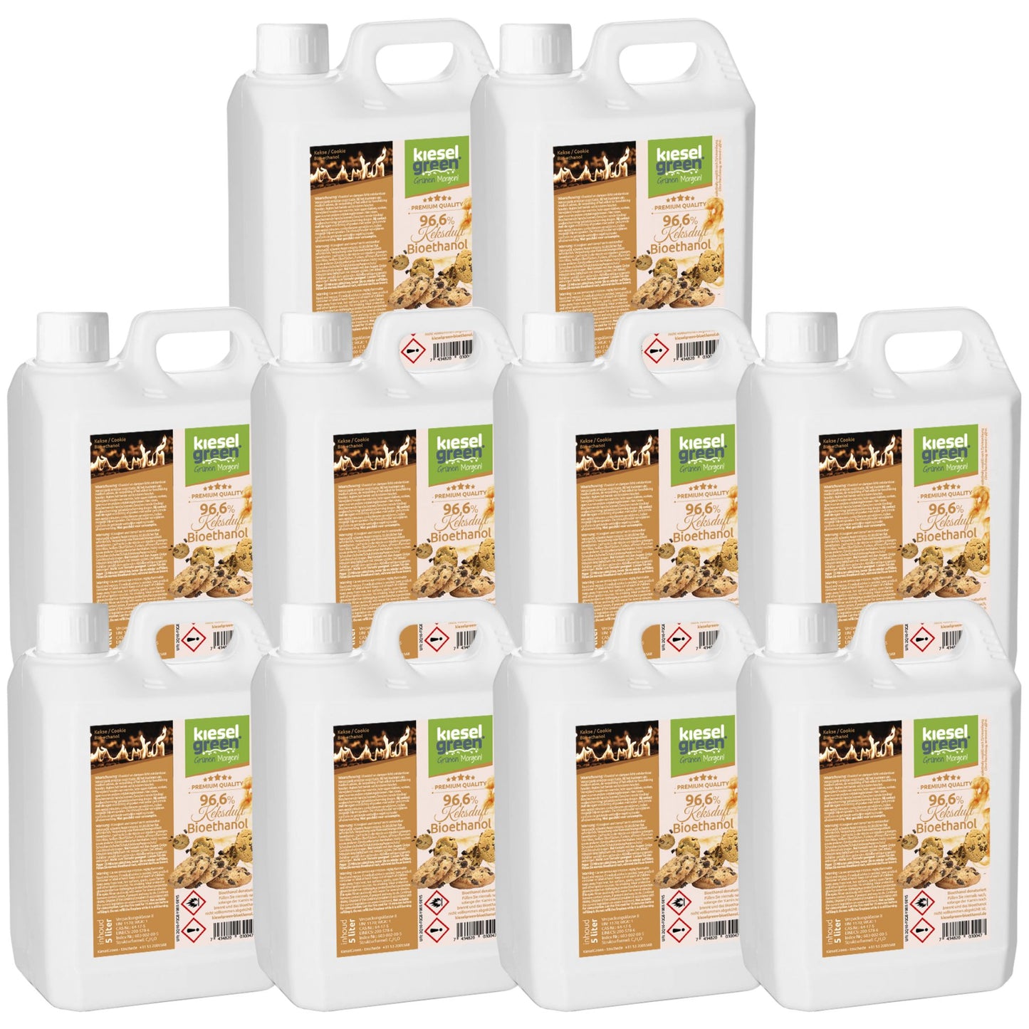 Bioethanol mit Cookies Duft - 50 Liter (10 x 5 Liter)