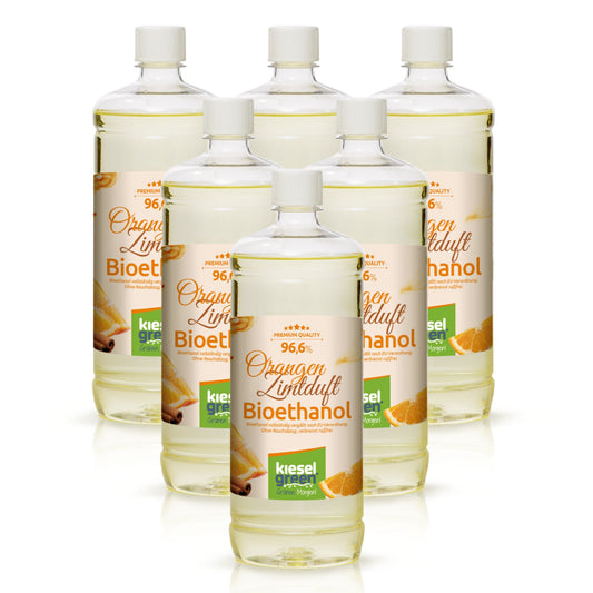 Bioethanol mit Orange / Zimt Duft - 6 x 1 Liter