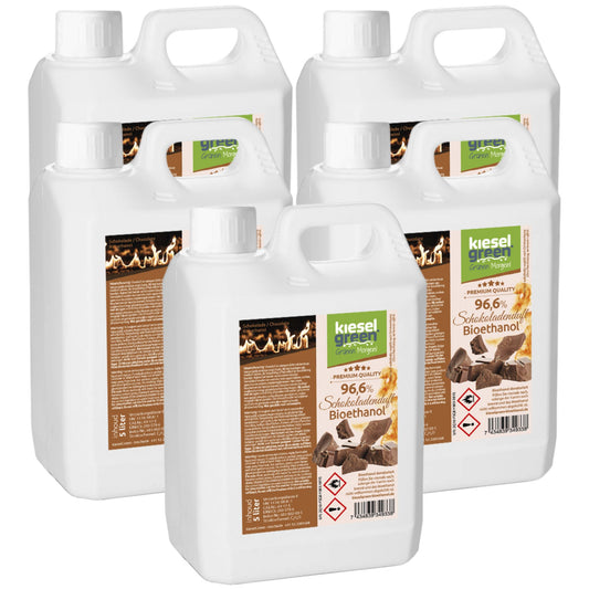 Bioethanol mit Schokolade Duft - 25 Liter (5 x 5 Liter)