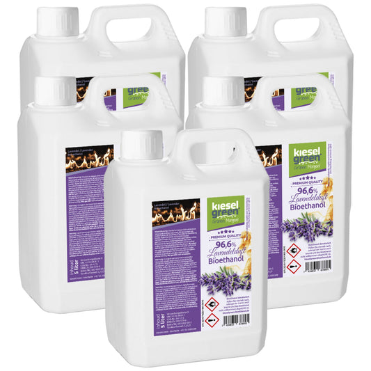 Bioethanol mit Lavendel Duft - 25 Liter (5 x 5 Liter)